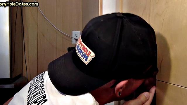 Homemade gloryhole BJ barebacked in sling at home