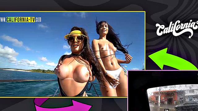 Naughty influencers spotted without panties and breasts out at the market!