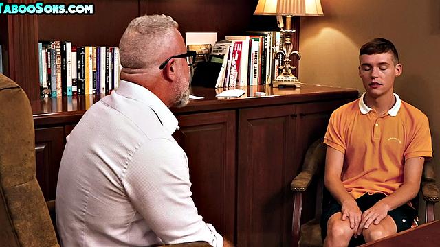 Mature stepdaddy bareback fucks 21yo stepsons in a 3some