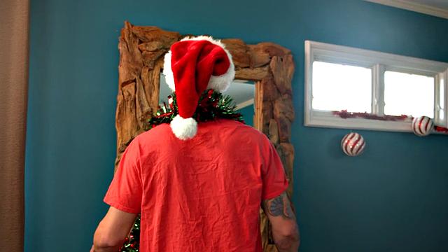 Stepbro cums after blowjob and bareback holiday sex