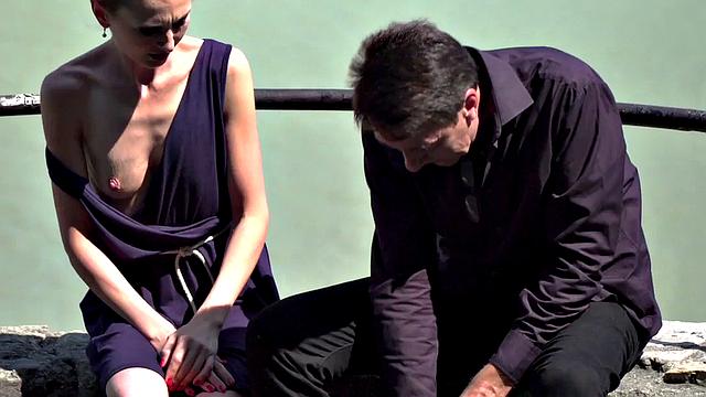 Blonde MILF dominated & fucked in public orgy by voyeurs & their cocks