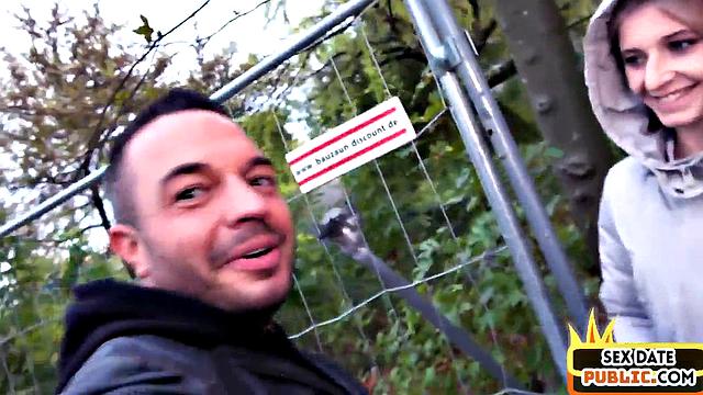 Real German amateur fucked in public by her sex date