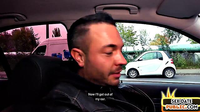 Real German amateur fucked in public by her sex date