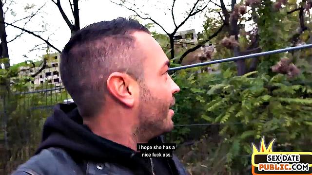 Real German amateur fucked in public by her sex date