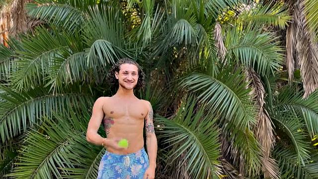 Solo athletic jock stroking his hard oiled cock