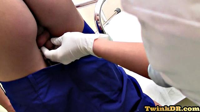 Horny asian doc pounding his patient