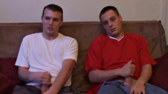 Phil drops in on Gunner and the two horny boys watch a porn video while rubbing on their crotches. The cocks come out and, after stripping off, Gunner goes down on Phil. An oral exchange follows and doesn't end, until both blow huge loads.