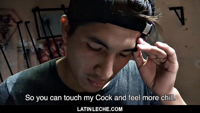 Hardworking nephew seduced by the landlord's offer and takes raw cock to avoid another day sweating on the job