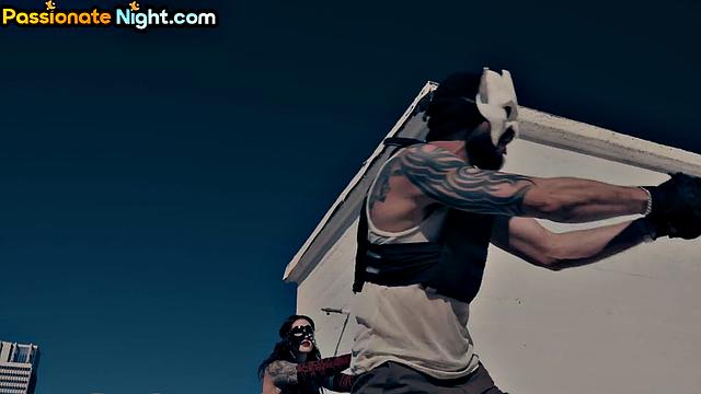 Stunning ebony bae gets doggystyled