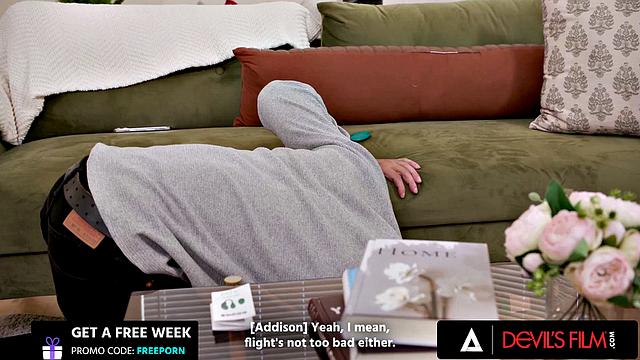 DEVILS FILM - Horny Addison Vodka Uses A Sex Toy To Warm Up Her Pussy Before Wild Fucking