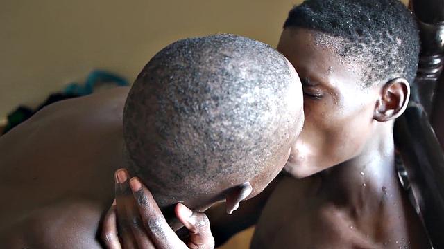 Skinny Ebony from Africa assfucked after bathroom BJ