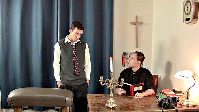 Mature Priest Rides Young Oscar Without Protection
