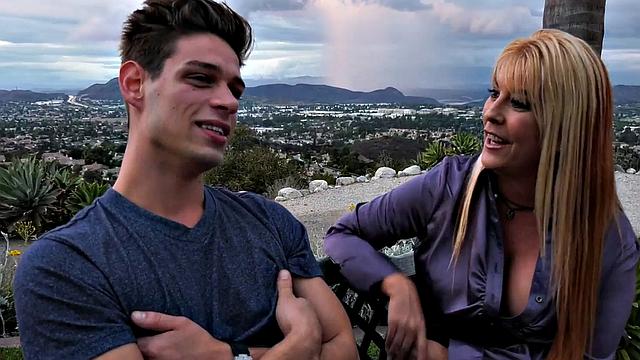 Hairy mature seduces jock outdoors