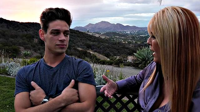 Hairy mature seduces jock outdoors