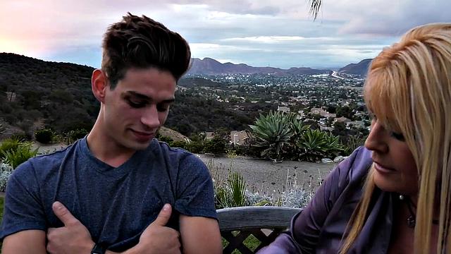 Hairy mature seduces jock outdoors