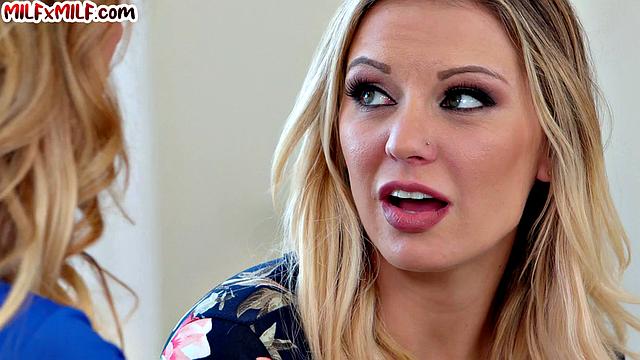 Big-titted blonde MILF pussylicked by Girlfriend