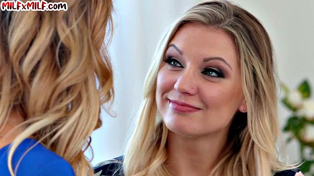 Big-titted blonde MILF pussylicked by Girlfriend