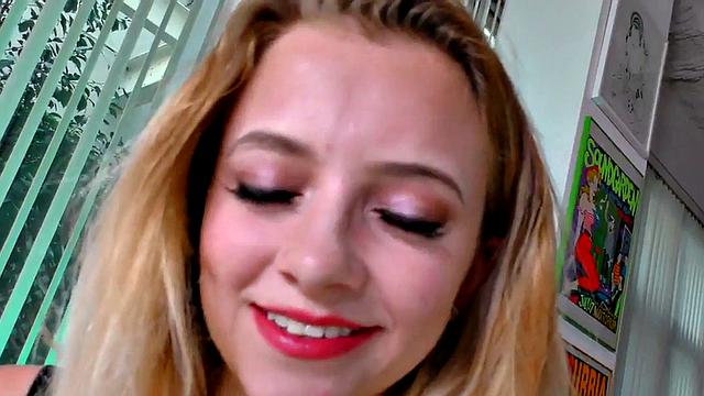 POV handjob babe slowly wanking dick while in panties