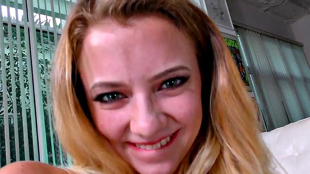 POV handjob babe slowly wanking dick while in panties