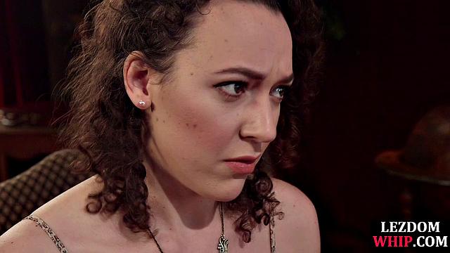 Nasty mistress pussytoying tied slut