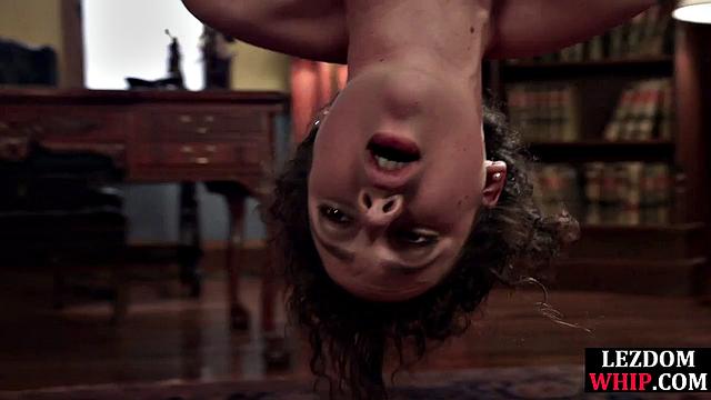 Nasty mistress pussytoying tied slut