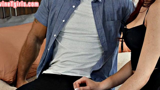 lingerie trans beauties invite guy to threesome