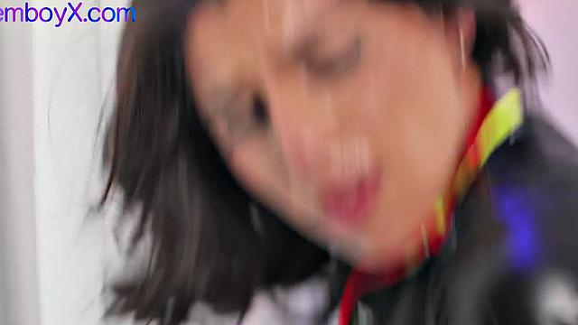 Latex ethnic femboi spoiling DILF