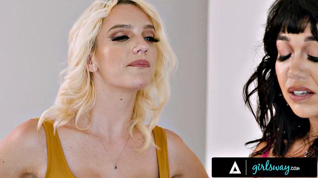 GIRLSWAY - Caring Kenna James Rips Her Jeans To Cheer Sad MILF Little Puck During Party