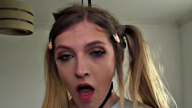 Sub Rhiannon Ryder dominated and left with mouthful of cum