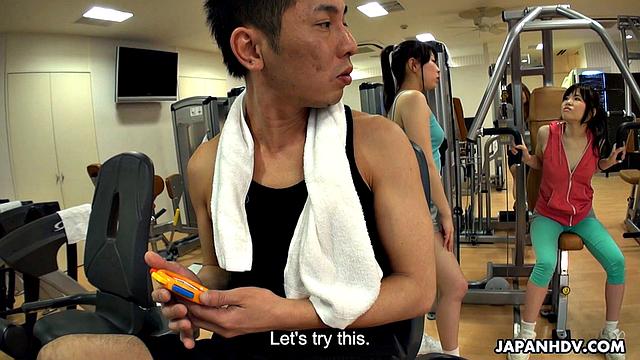 Tomomi Nakama fucked hard at the gym with a time watch