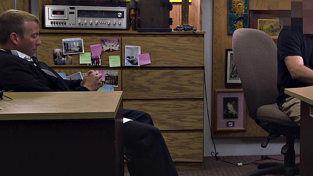 Pawnshop buyer gets fucked in anal 3some by owners