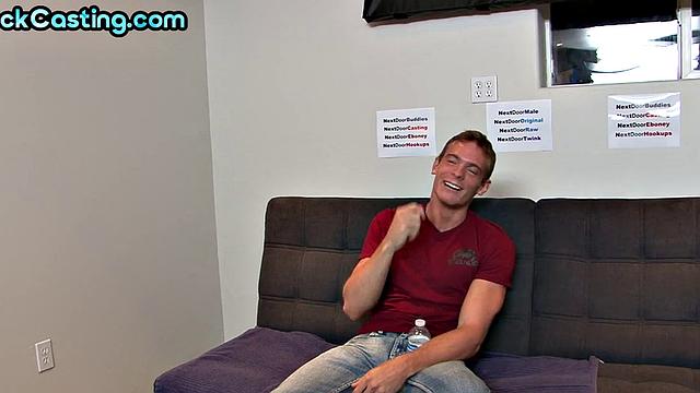 handsome stud wanks on casting after interview