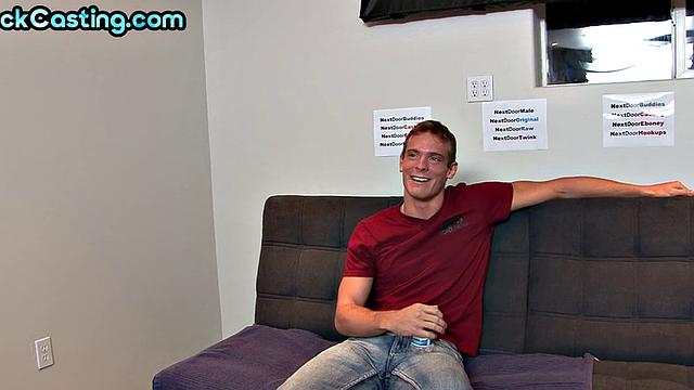 handsome stud wanks on casting after interview