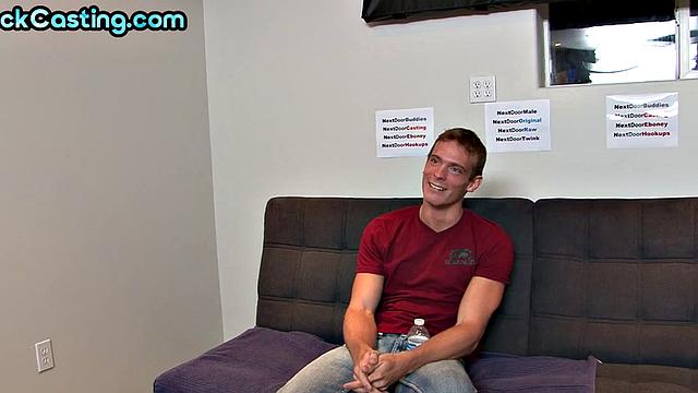 handsome stud wanks on casting after interview