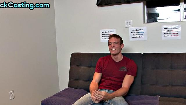 handsome stud wanks on casting after interview