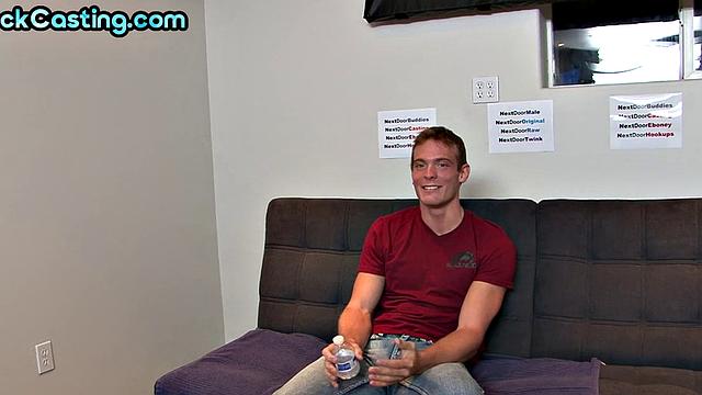 handsome stud wanks on casting after interview