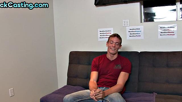 handsome stud wanks on casting after interview