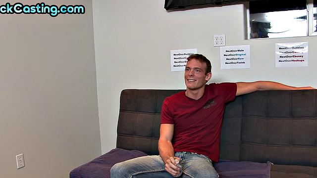 handsome stud wanks on casting after interview