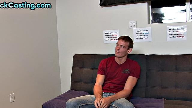 handsome stud wanks on casting after interview