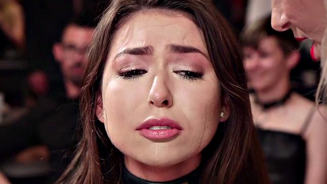 Dominated black submissive drilled in group and clamped