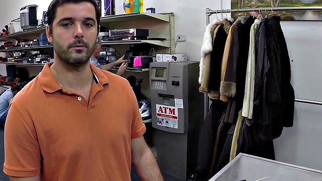 Real pawnshop amateur gay in voyeur office anal sex