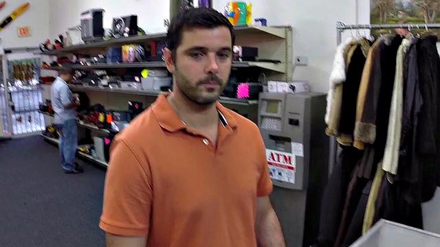 Real pawnshop amateur gay in voyeur office anal sex