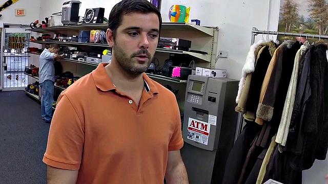 Real pawnshop amateur gay in voyeur office anal sex