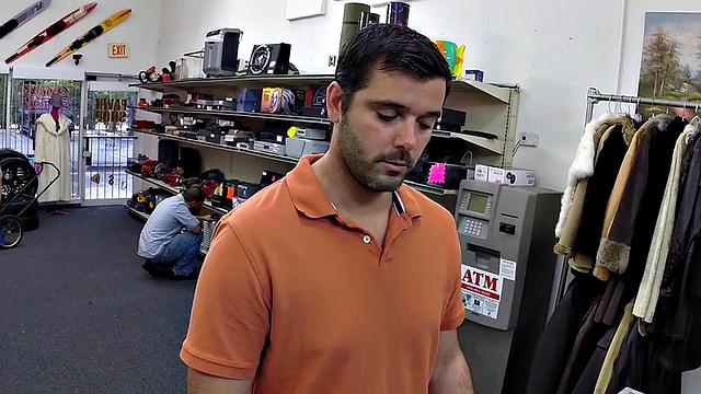 Real pawnshop amateur gay in voyeur office anal sex