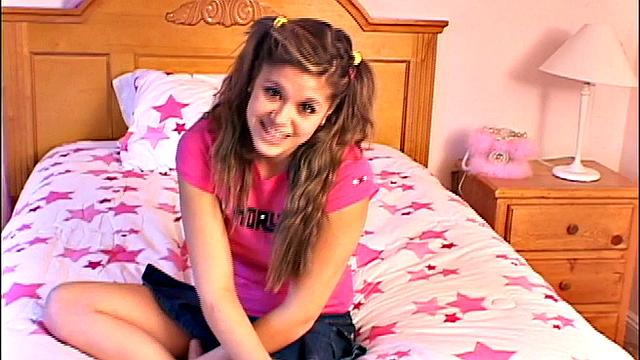 Teen Topanga gets wet fingering her pussy and playing a game