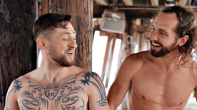 Jock cums while fucking in missionary before throating