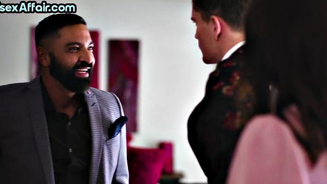 Stunning babe deepthroating cock