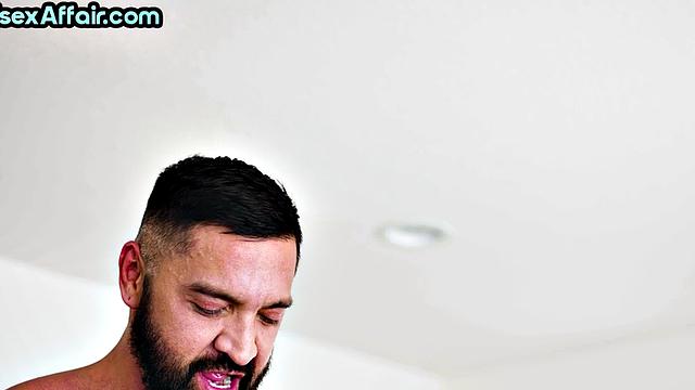 Stunning babe deepthroating cock