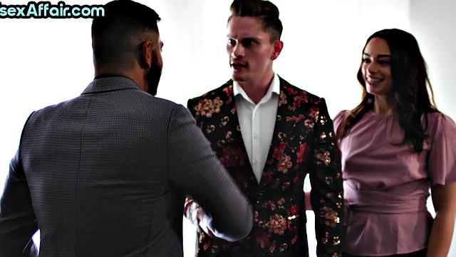 Stunning babe deepthroating cock