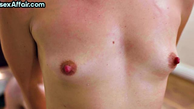 Stunning babe deepthroating cock